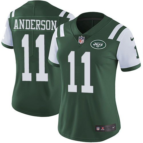 Nike Jets #11 Robby Anderson Green Team Color Women's Stitched NFL Vapor Untouchable Limited Jersey